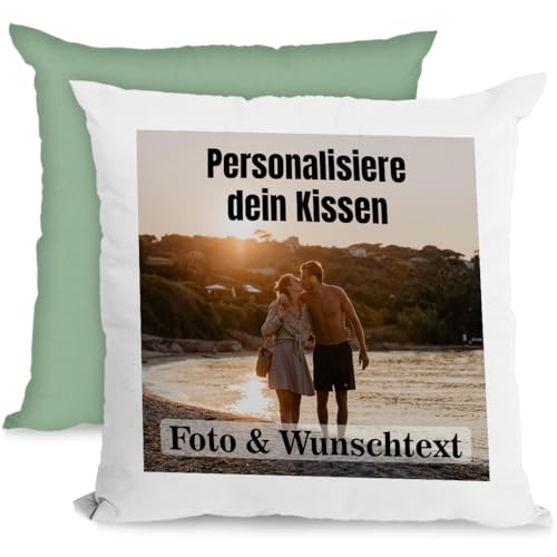 Personalisiertes Kissen 40x40 cm mit Foto & Kissenfüllung – Individuelles Fotokissen mit Bild – Personalisiertes Geschenk für Frauen, Männer &...