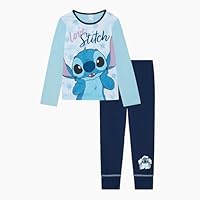 Disney Girls Lilo and Stitch Pyjamas featuring Stitch - Long Sleeved 2 Piece Set, Blue Age 11-12 Years