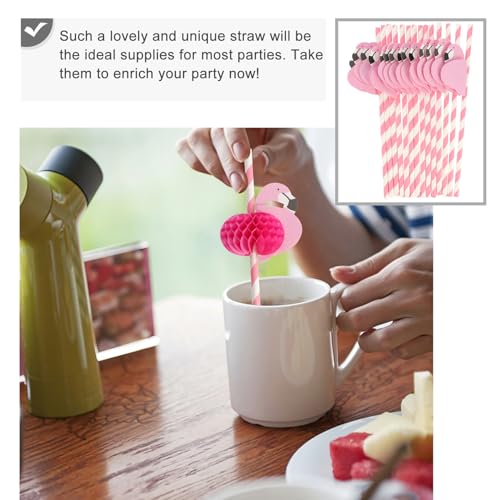 Pitillos de papel desechables con diseño de flamenco miniatura 4