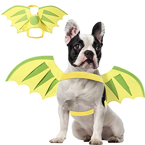 Dog Halloween Costumes Dragon Wings, Dog Costume Pet Clothes Dinosaur Wings for Small Medium Large Dogs Puppy, Cat Outfit Apparel for Christmas Birthday Party Photo Props