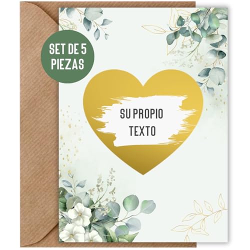 5x tarjeta rasca y gana en blanco Eucalipto para escribir en usted mismo | tarjeta sorpresa rasca y gana billete de la suerte | cheque regalo para cumpleaños San Valentín Navidad (5 piezas Eucalipto)