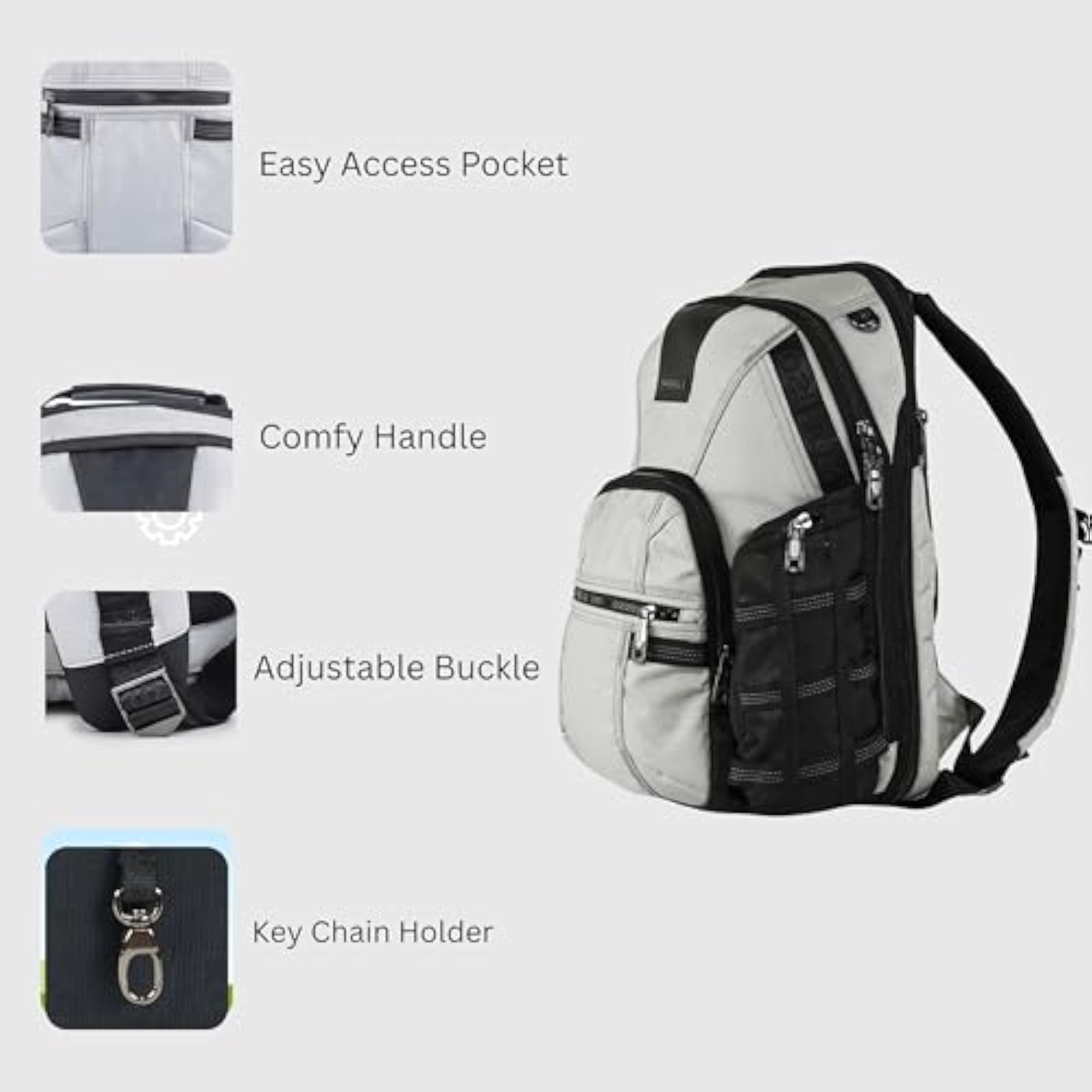 Capo Grey and Black Laptop Backpack for Men