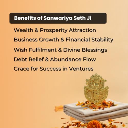 Image of VAMA Sanwariya Seth Murti Siddh in Ujjain - Grace & Prosperity Idol | Lord Krishna Idol | Shrinathji Murti | Decorative Pooja Item for Home, Mandir & Gifting | Shrinathji Idol (7.5 x 5.5 cm)