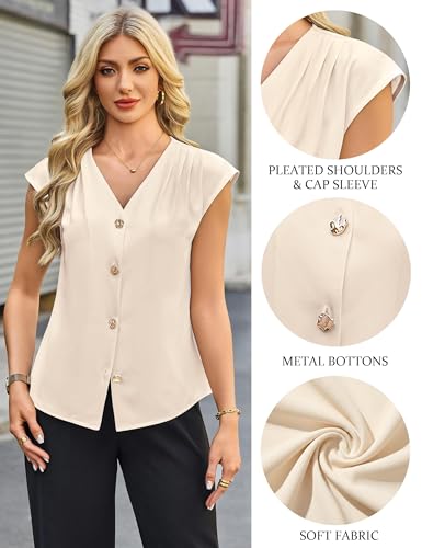 Camisetas de trabajo para mujer con acabado premium y corte sofisticado de botones 4