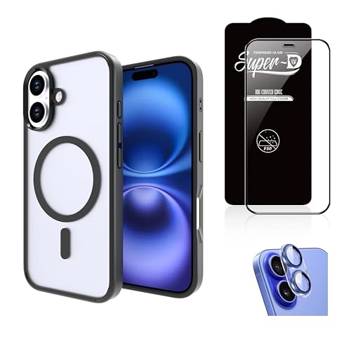 Image of PC,TPU Case for iPhone 16 Plus,[Military Grade Drop Protection] Full Body Heavy Duty Rugged Case Shockproof Protective-Combo [1 Case + Screen Protector + Camera Lens] Black