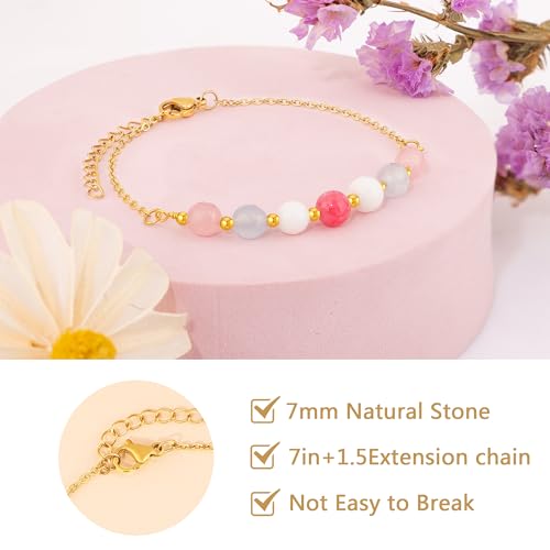 JoycuFF Essential Pregnancy Bracelet for Expecting Moms - Gender Reveal Gifts and First Time Mom Keepsakes with Natural Stones - Image 6