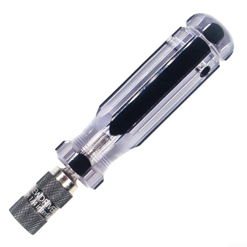 Niceminiwall Quick Release Screwdriver Handle 6.35MM Hex Shank Magnetic Bit Holder with Double Steel Ball Self-Locking System Anti-Slip Diamond Texture Handle for Electric Drill(B)