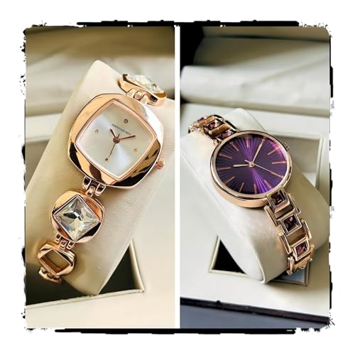 Image of AMERICANVIBER DRW0027CCK Premium Color Smooth Finish COMBO Pack 2 Analog Watch For Women