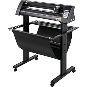 VEVR Vinyl Snijplotter, 870mm Snijplotter Machine, LED Vinyl Cutter Plotter, Semi-automatisch Ingebouwd Optisch Oog voor Lasergeleiding, Compatibel met SignCut-software voor Mac Windows met Standaard