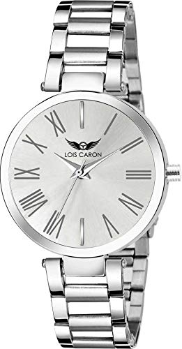 lois caron LCS‑4676 Analog Watch for Women & Girls | Silver Dial with Silver Stainless Steel Bracelet | Stylish Casual & Party Wrist Watch-picture-18