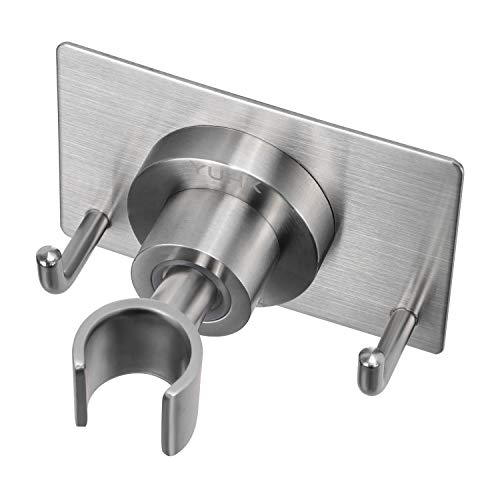YUHX - Soporte de pared de metal 304 de acero inoxidable ajustable para cabezal de ducha de mano para baño