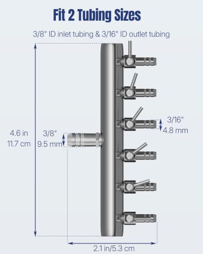 Image of Pawfly 6-Way Aquarium Air Manifold for 3 /16 inch & 3 /8 inch Airline Tubing
