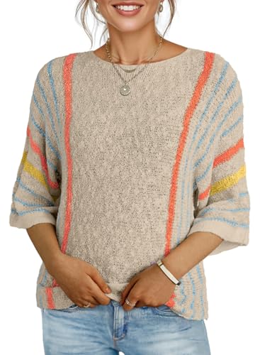 Dokotoo Womens Sweaters Spring Summer 2026 Crewneck Bell 3/4 Sleeve