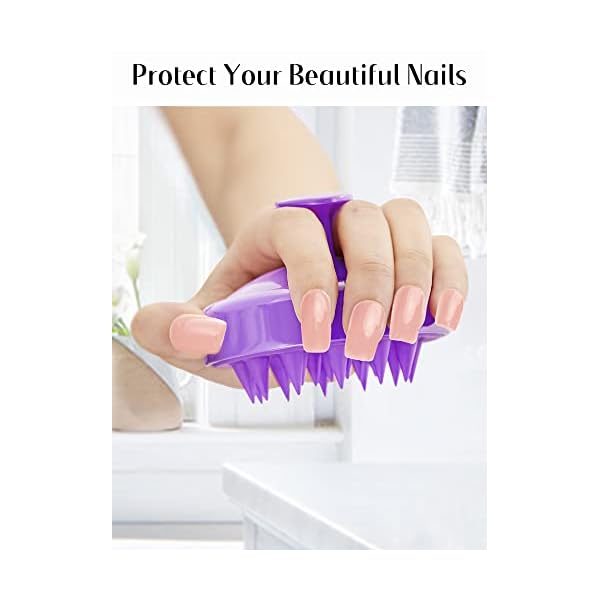 HEETA Scalp Massager Hair Growth, Scalp Scrubber with Soft Silicone Bristles for Hair Growth & Dandruff Removal, Hair Shampoo Brush for Scalp Exfoliator, Purple - Image 5