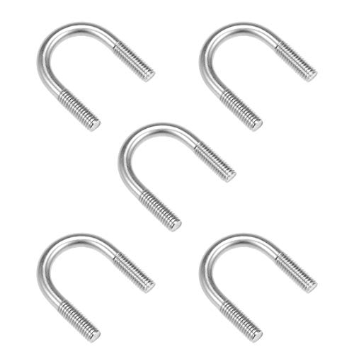uxcell U-Bolts 7/8"(21mm) Inner Width 304 Stainless Steel M6 U-Bolt Fastener for 18mm Pipe Dia 5pcs