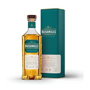 Bushmills 10 Years Old Single Malt Irish Whiskey ( 1 x 0,7 l) – dreifach destillierter 100% Malt Whisky mit edler Geschenkverpackung
