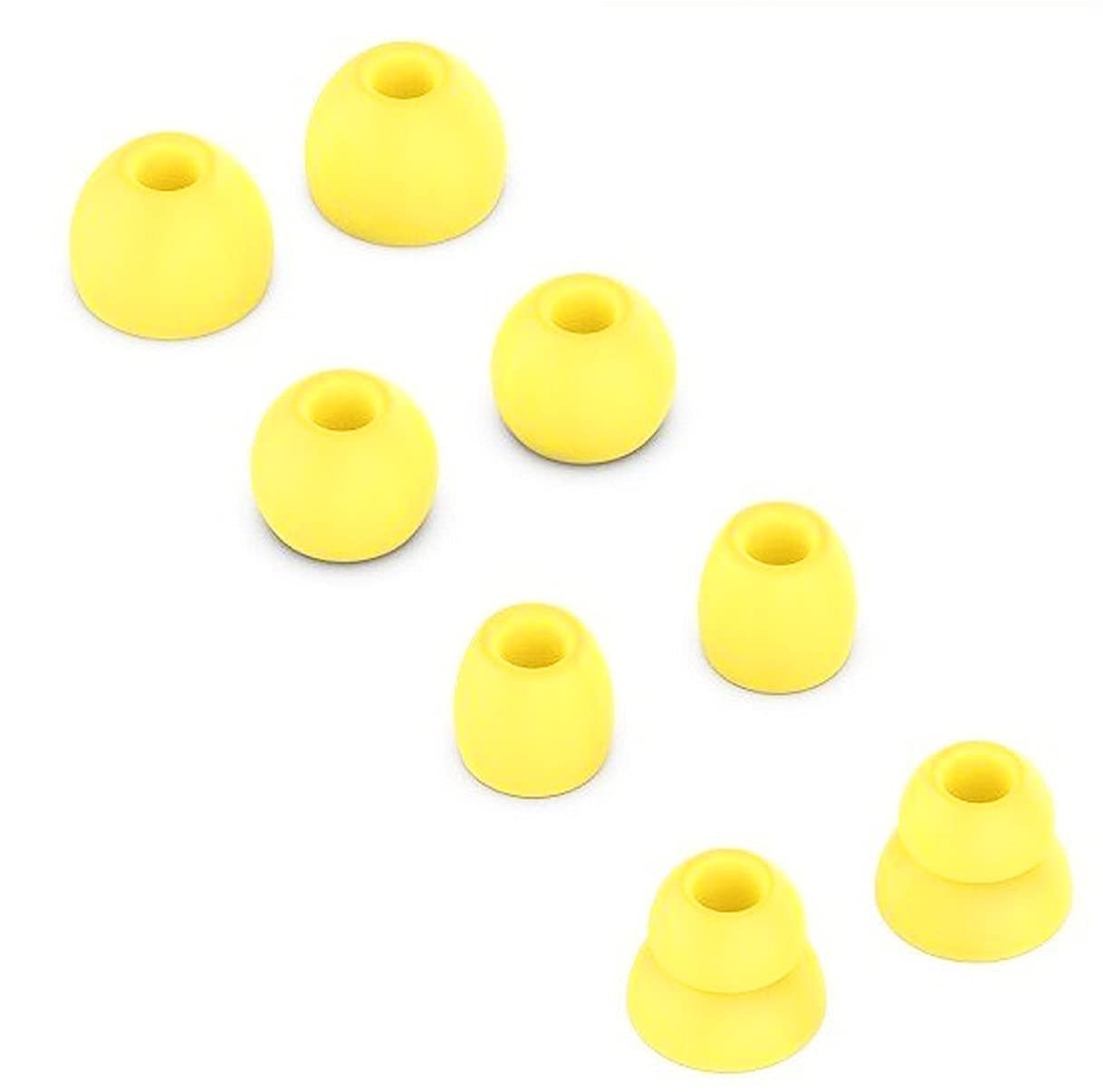 JNSA Ear Tips Earbuds Tips Replacement Eartips Earbud Tips Eargels Silicone Buds Set Compatible with Powerbeats Pro Beats Wireless Earphone Headphones,4 Pairs,Yellow-image-36