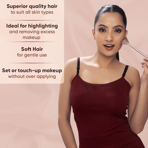 Image of Vega Foundation Brush & Fan Brush | Professional Face Makeup Brushes for Smooth Foundation Application, Blending, Highlighting & Finishing | for Beginners & Experts | for Men & Women