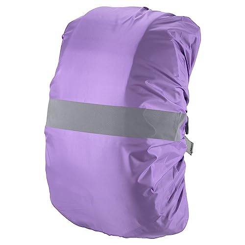 PATIKIL 65-75L Waterproof Backpack Rain Cover, Non-Slip Backpack Cover with Reflective Strap Stay Dry for Hiking, Camping, Hunting, XL, Purple