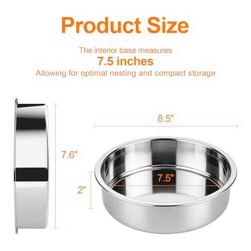 tifanso 3PCS 8" Round Stainless Steel Even Heating Cake Pans for Baking - Image 2
