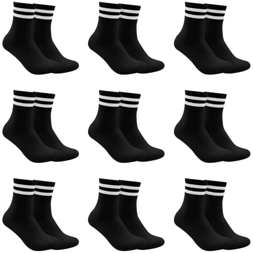Geyuwoz 9 Pares Calcetines Media Caña Algodón Deporte para Niños Niñas
