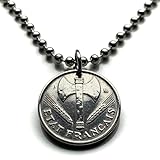 1943 France 50 Cents French coin pendant double axe Labrys World War 2 era Paris Lyon Marseille Lille Nantes Nice Toulouse Bordeaux Rennes Reims Avignon Saint-Etienne Le Havre Carcassonne Metz n003951
