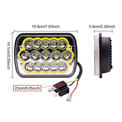 Luces LED 5x7 con anillo amarillo Ourbest miniatura 6