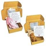Roioiow 2Pack My Little Worry Bear Plush Teddy with Greeting Card and Box - Emotional Support Relationship Gift for Friends, Family, Colleagues, and Kids