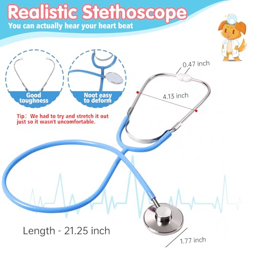 Tsomtto Doctor Kit for Toddlers 3-5 - Kids Doctor Play Set with Medical Bag & Realistic Stethoscope Light Dr Kit for Toddler Pretend Play Doctor Toys Age 3 4 5 6 Year Old Boy Girl Birthday Gift - Image 3