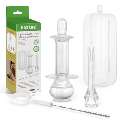 Image of haakaa Baby Medicine Dispenser Set,Baby Essentials,Baby Medicine Syringe,Unique Silicone Ball Design,Medical-Grade Silicone,0 Months+