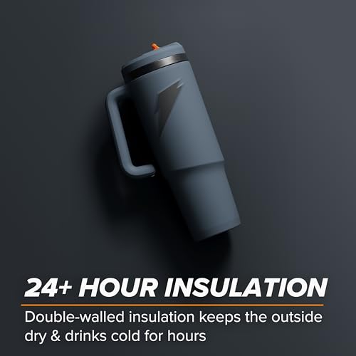 Image of Gatorade Crossover Stainless Steel Tumbler Water Bottle, Graphite, Double-Wall Insulation, 36 fl oz