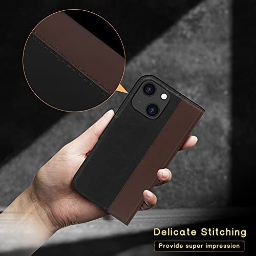 FYY Capa para iPhone 13 5G, [Suporte Magsafe Charging][Couro genuíno] Capa carteira para celular com