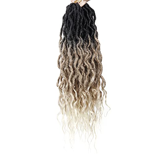 Faux Locs Crochet Hair 6Packs 24Inch Goddess Locs Crochet Hair,Locs Crochet Hair With Soft Wavy Curly Ends Synthetic Crochet Braids Hair For Women 72Locs (24'', 1B/27/613) #TOP7