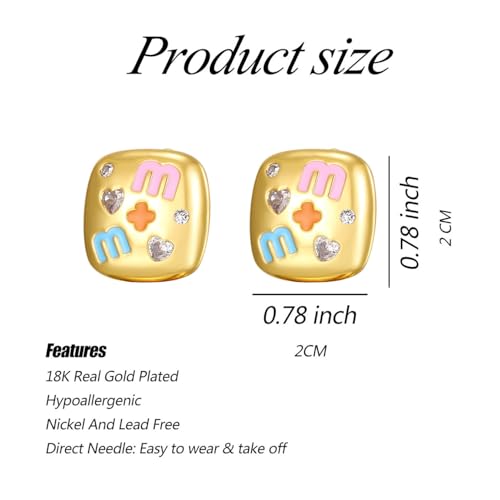 Luxurious 18K Gold Stud Earrings - Hypoallergenic, Ideal for Women | beautiful Gift for Fashionistas | Elegantly Complements Any Occasion3