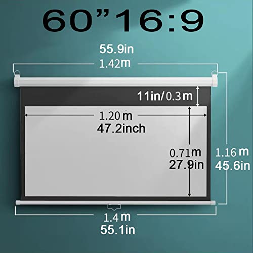 Pantalla de proyección manual de 60 pulgadas 16:9 miniatura 2