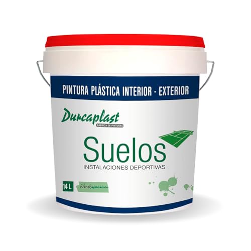 DURCAPLAST pintura de suelos para pistas deportivas, garajes y pavimentos en general de hormigón, cemento, asfalto y mortero. Color Rojo similar NOVA M-135 Mate, 14 Litros.