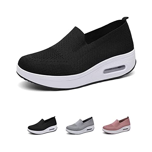 Women's Orthopedic Sneakers, 2023 New Air Cushion Non-Slip Walking Shoes, Breathable Mesh Platform Sneakers, Arch Support Orthopedic Stretch Shoes for Women