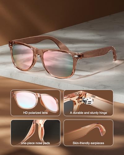 KALIYADI Polarized Sunglasses for Men and Women Matte Finish Sun glasses Color Mirror Lens UV400 Blocking (3 Pack)3