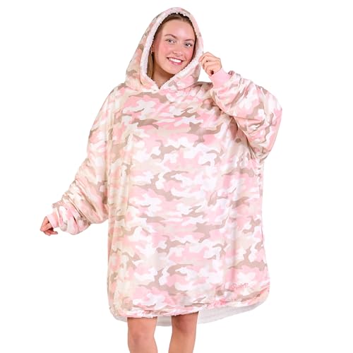 Image of Bare Home Wearable Blanket Hoodie - Soft Plush Sherpa - Warm and Cozy - Oversized Wearable Blanket