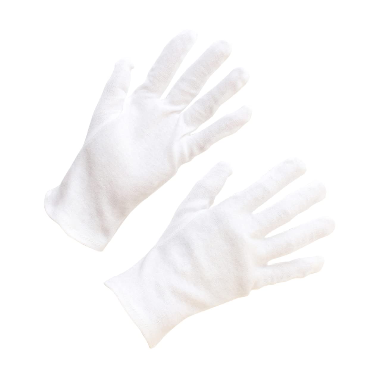 PartyKindom 12 Pair White Etiquette Gloves Gentle Touch Cotton Hand Protectors for Industrial Cleaning Gardening and Jewelry Work Easy to Clean