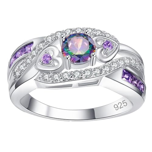ZHUMCCY Anelli In Argento Da Donna, Anello Gioielli A Forma Di Cuore Anelli Di Promessa Squisiti In Argento 925 Anelli Di Promessa Anelli Di Promessa Squisiti Per Amiglia, Matrimonio, Fidanzamento