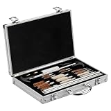 Wiltec Kit per pulizia armi, kit universale pulizia fucili e pistole, 100 pezzi, spazzole e pezzuole pulizia armi
