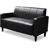 ソファ 2人掛け 幅113cm 高さ12cm ロボット掃除機も通れる かんたん組立 1人用にも ブラック レザー