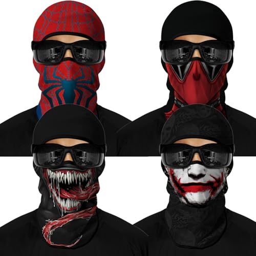 Image of M-YOUNG 4PCS Balaclava Full Face Mask Ski Mask UV Protection Cover Motorcycle Full Face Mask for Men Women