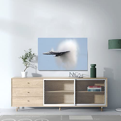 Toile imprimée avion de chasse de qualité supérieure 92x60 cm