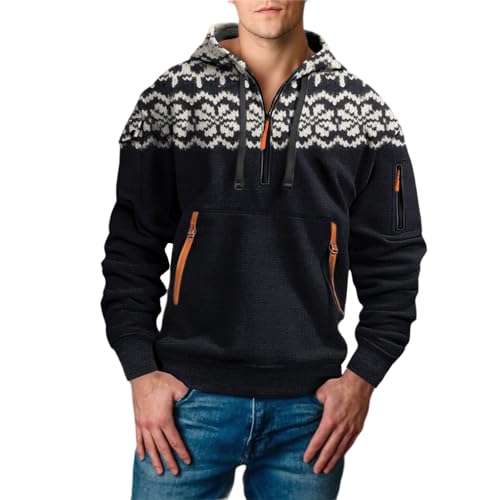 Sudaderas occidentales hombre forro polar chaquetones invierno azul XL