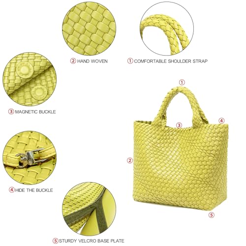 Image of JINMANXUE Fashion Woven Bag Shopper Bag Travel Handbags and Purses Women Tote Bag Large Capacity Shoulder Bags