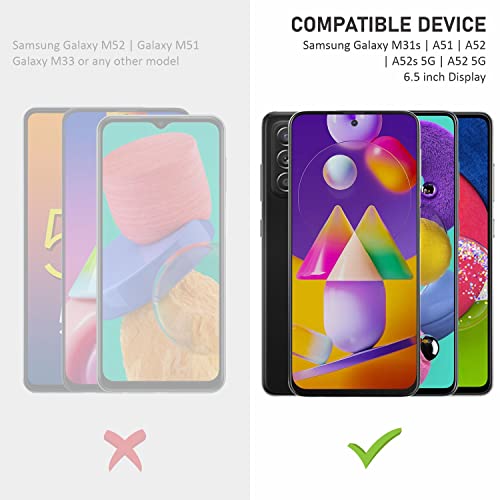 Image of SupCares Tempered Glass for Samsung Galaxy M31S, A51, A52, A52S and Galaxy A52 (6.5 Inch) With Installation Kit | Military-Grade Gorilla Screen Protector | Edge to Edge Coverage | Black