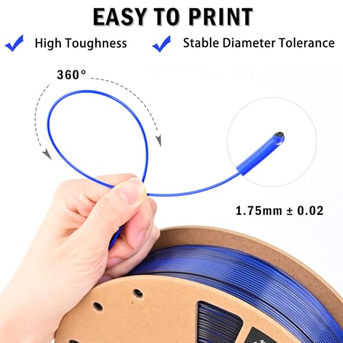 Image of OVV3D Silk PLA Filament 1.75mm, Dual Color PLA Filament 3D Printer Filament, Black Blue 3D Printing Filament + /-0.02mm, 1kg Spool /2.2lb