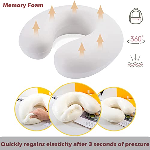 Travesseiro de pescoço infantil para viajar, travesseiro de pescoço bonito de viagem com desenho atu